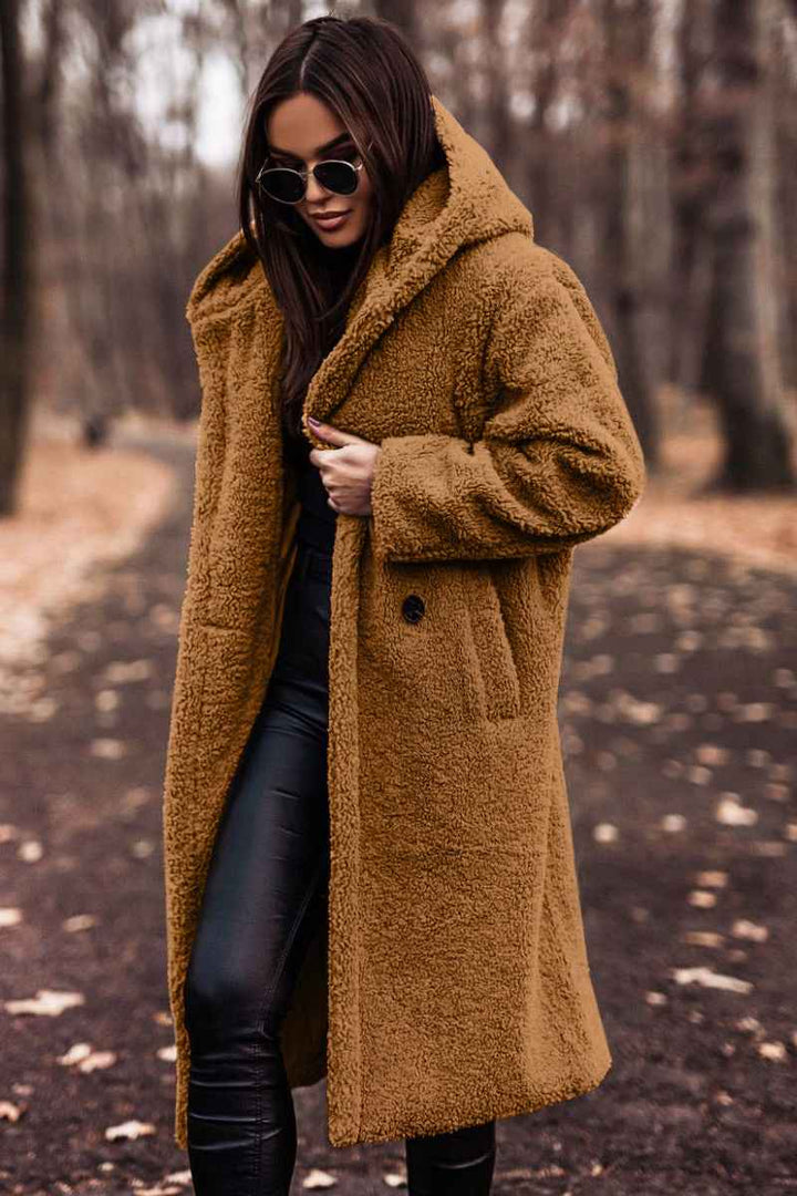 Esmeanne | Oversized Hooded Longline Teddy Coat