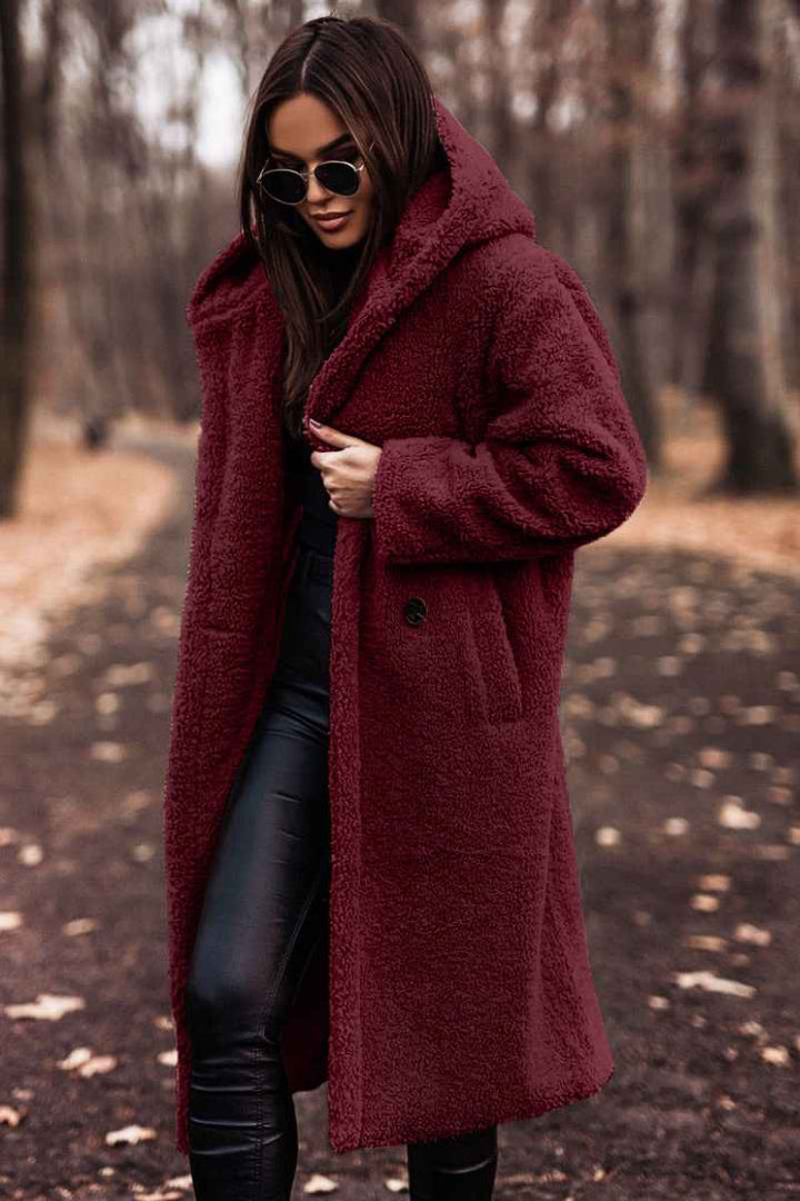 Esmeanne | Oversized Hooded Longline Teddy Coat