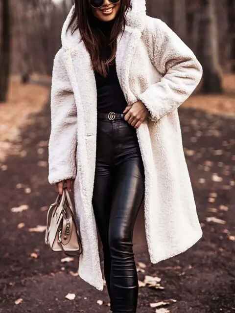 Esmeanne | Oversized Hooded Longline Teddy Coat
