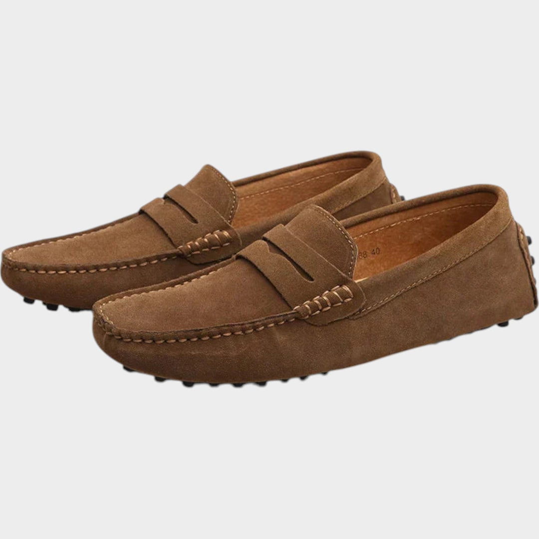 Esmestine | Women's Orthopedic Comfort Suede Penny Loafers Slip-On Design — 1