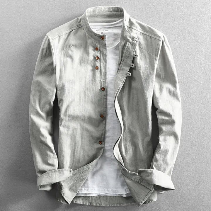 Ethan | Men's Long-Sleeve Stand-Collar Shirt