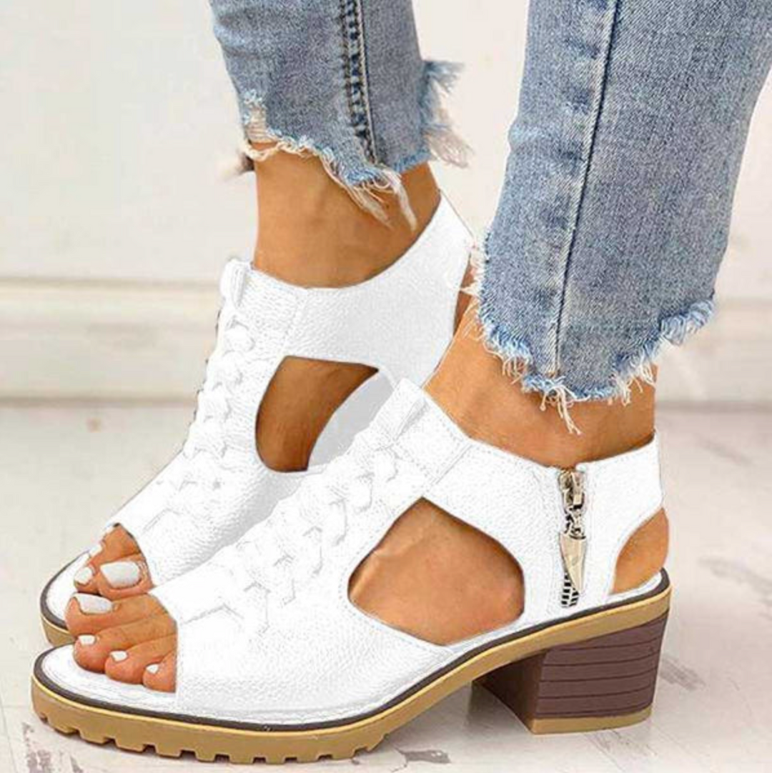 Coravyn | Stylish Elegance Sandals with Supportive Heel