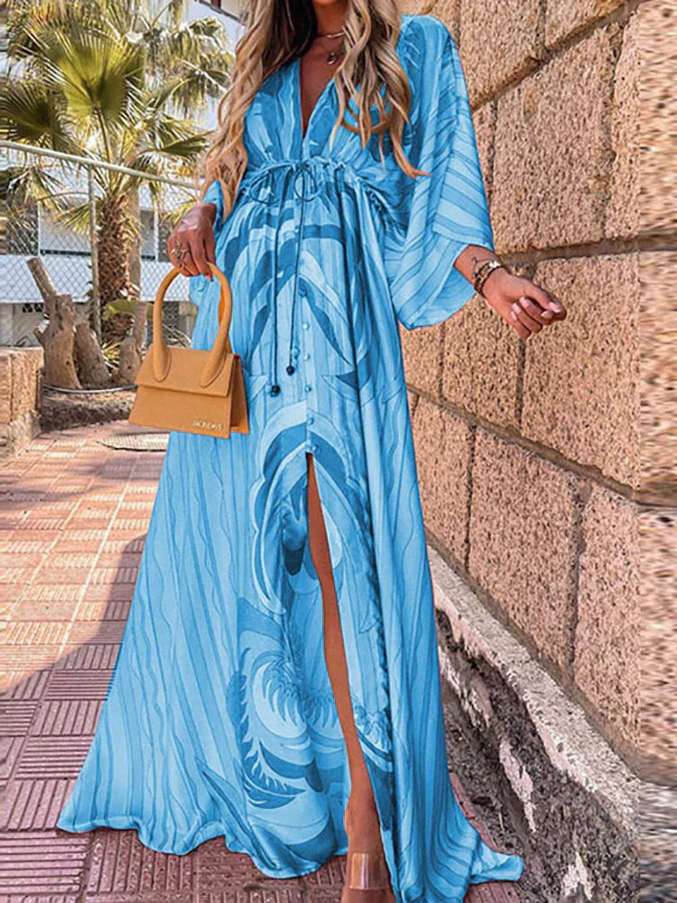 Faeelle | V-Neck Long Sleeve Wedding Guest Dress