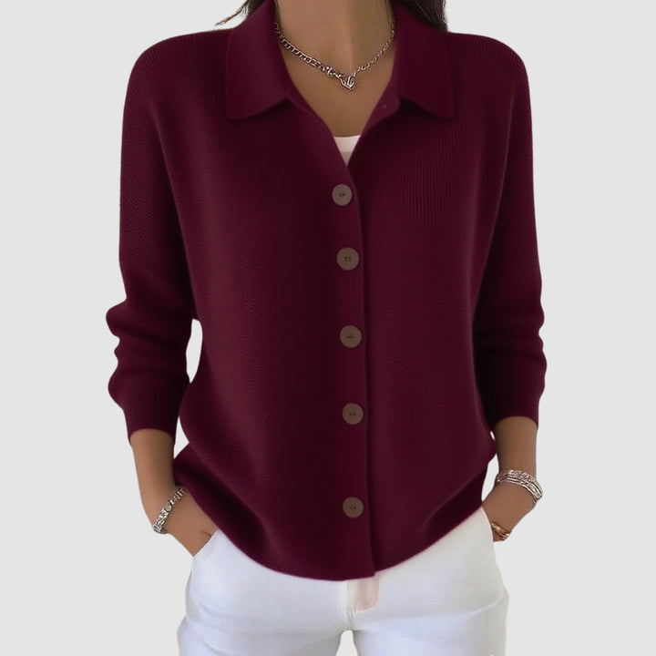 Fayeessa | Women's Knit Cozy BUTTON CARDIGAN Sweaters — 2