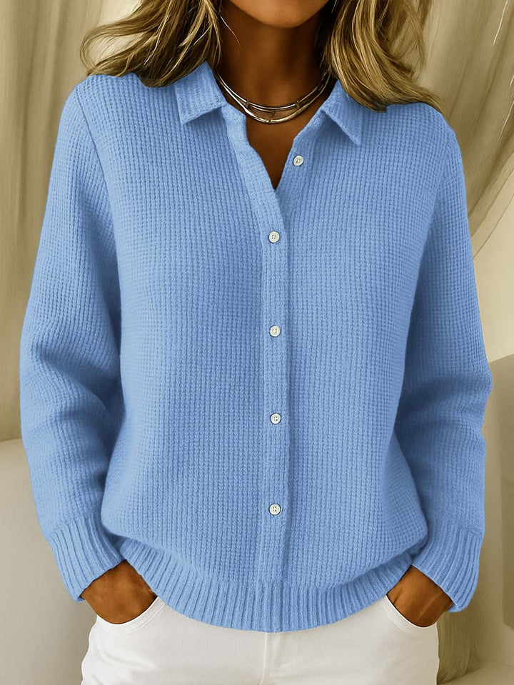 Fayewen | Women's Cozy Knitted Button Cardigan Sweaters — Blue