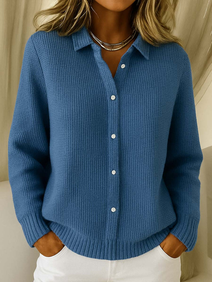 Fayewen | Women's Cozy Knitted Button Cardigan Sweaters — Navy Blue
