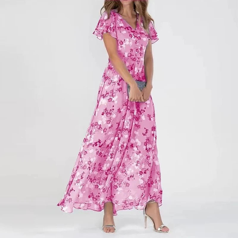 Model wearing a stylish midi dress with a refined everyday look.