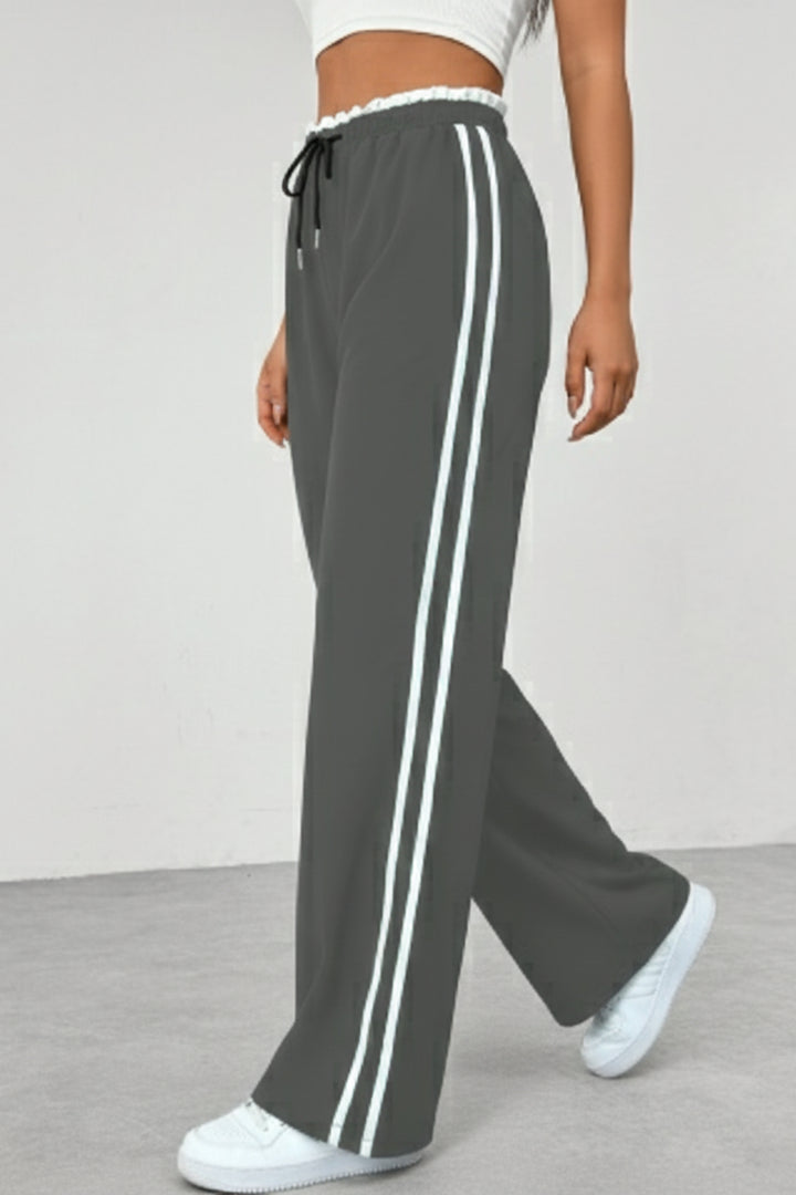 Filomena | Women's Wide-Leg Linen Wide Leg Trousers Pants — Grey