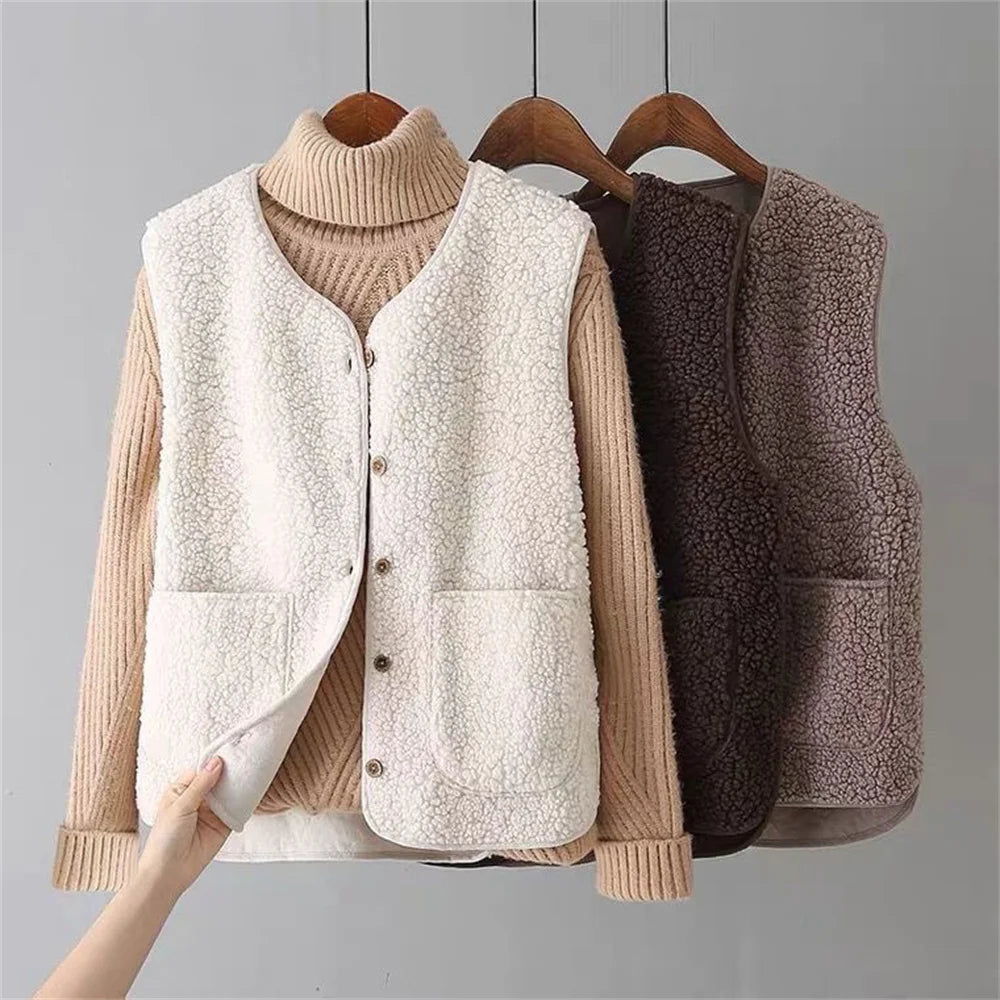Yseneara | Women's Knit Cozy Classic Cardigan Sweaters — Beige