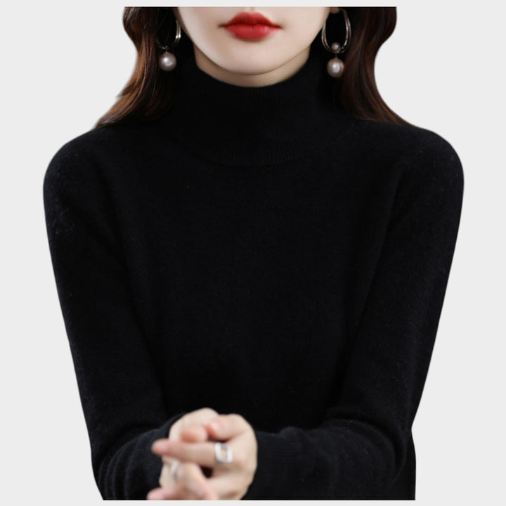 Fioessa | Women's Knit Cozy Cashmere Sweater Turtleneck Slim Fit — 1