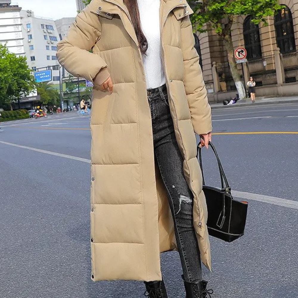Fioreth | Women's Long Hooded puff Coat – Quilted Cold Weather Jacket — 1