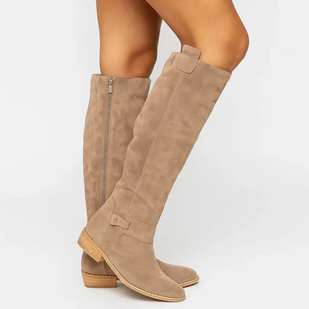 Fiovanne | Women's Suede Boots with Block Heel for — 1