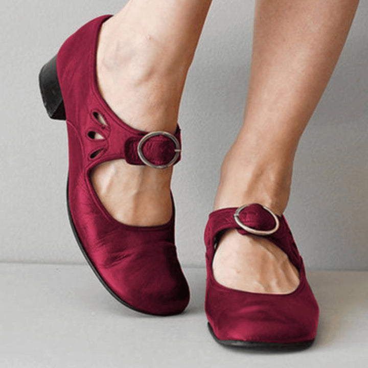 Francesca | Women's Comfort Slip-On mary jane pumps with straps – elegant, timeless && versatile Flats — 3