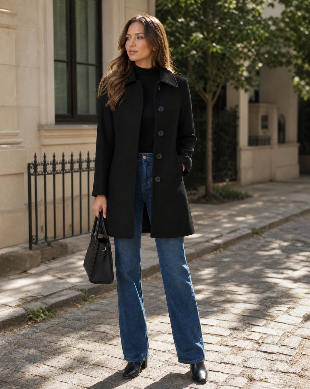 Galiaoura | Casual Stretch Single Breasted Tailored Long Coat Tops