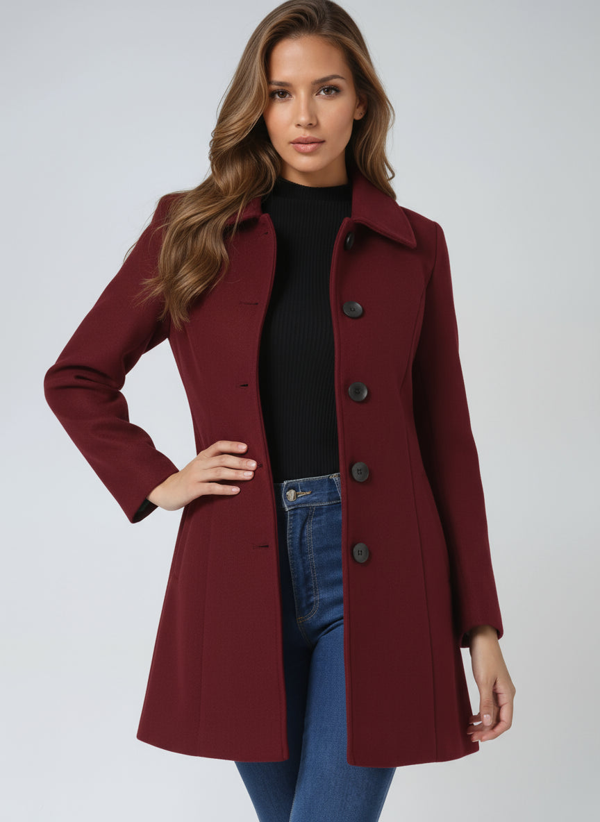 Galiaoura | Casual Stretch Single Breasted Tailored Long Coat Tops