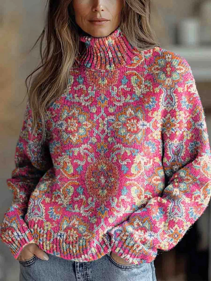 Giaaine | Floral Turtleneck Sweater