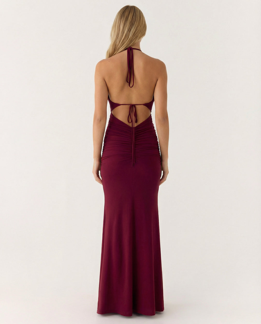 Giastine | Halter Ruched Wedding Guest Dress