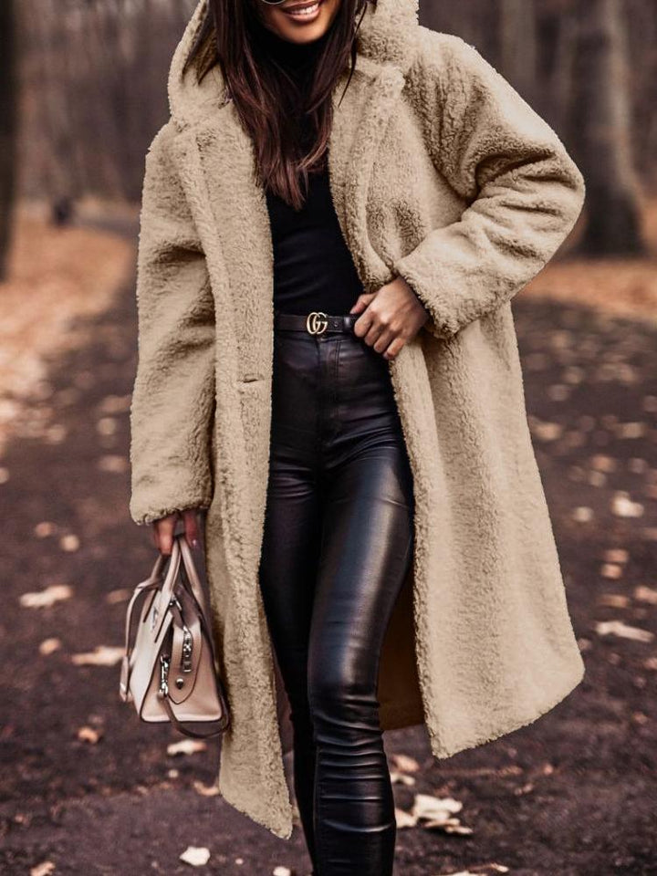 Giawen | Casual Stretch Long Teddy Coat For Tops