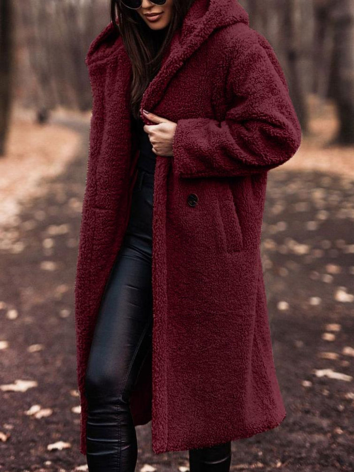 Giawen | Casual Stretch Long Teddy Coat For Tops