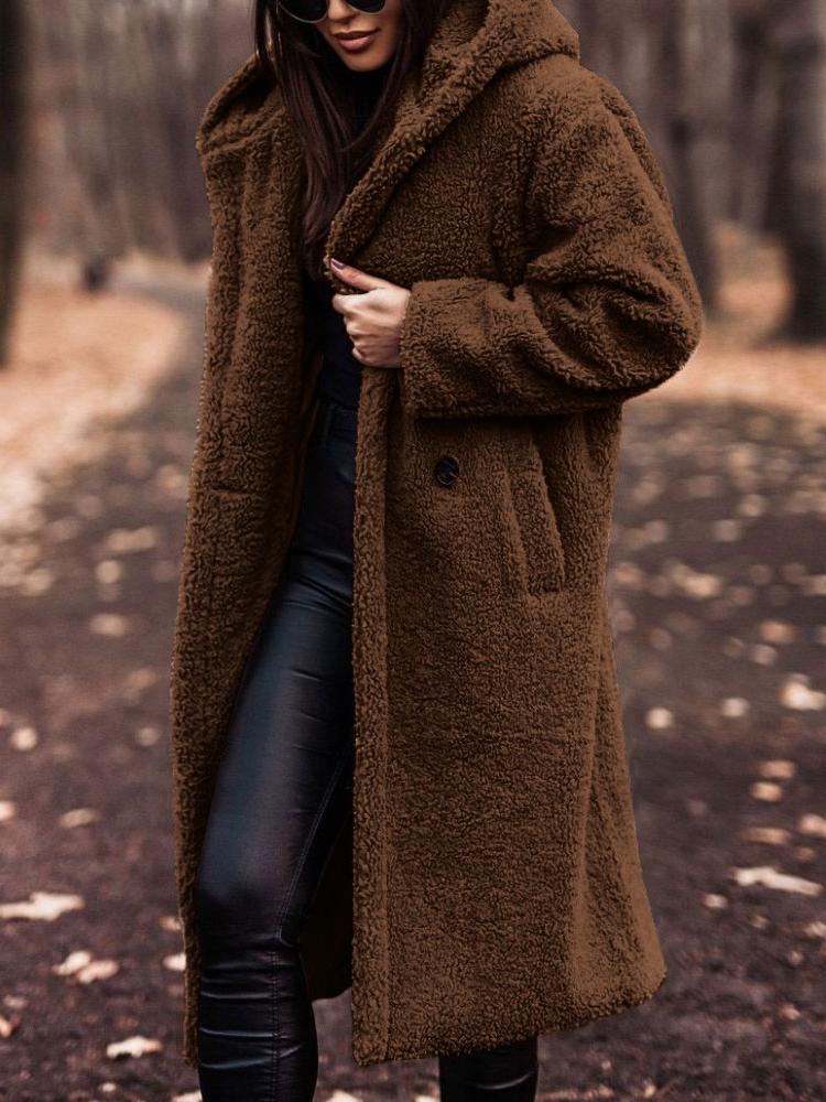 Giawen | Casual Stretch Long Teddy Coat For Tops