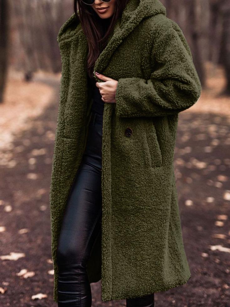 Giawen | Casual Stretch Long Teddy Coat For Tops