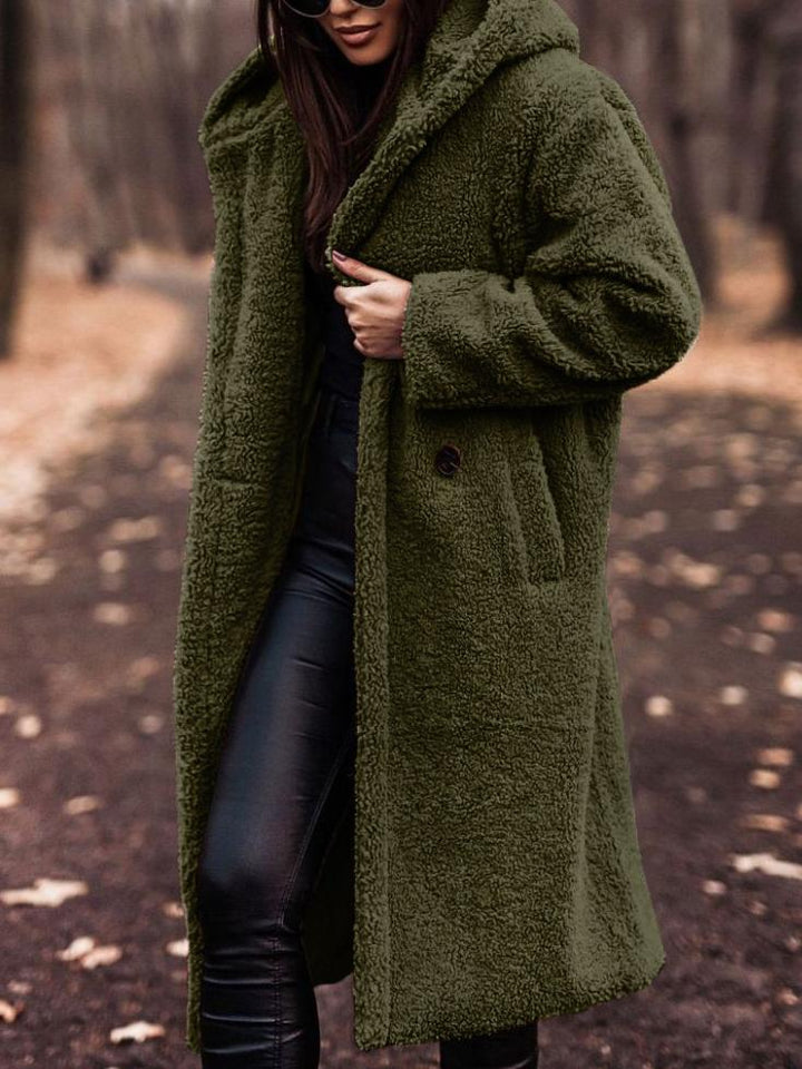 Giawen | Casual Stretch Long Teddy Coat For Tops