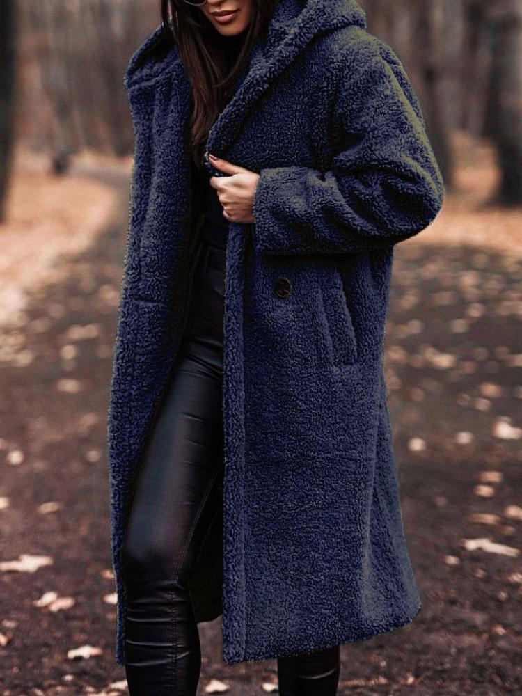 Giawen | Casual Stretch Long Teddy Coat For Tops
