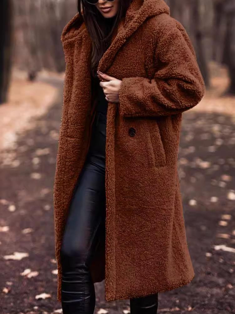 Giawen | Casual Stretch Long Teddy Coat For Tops