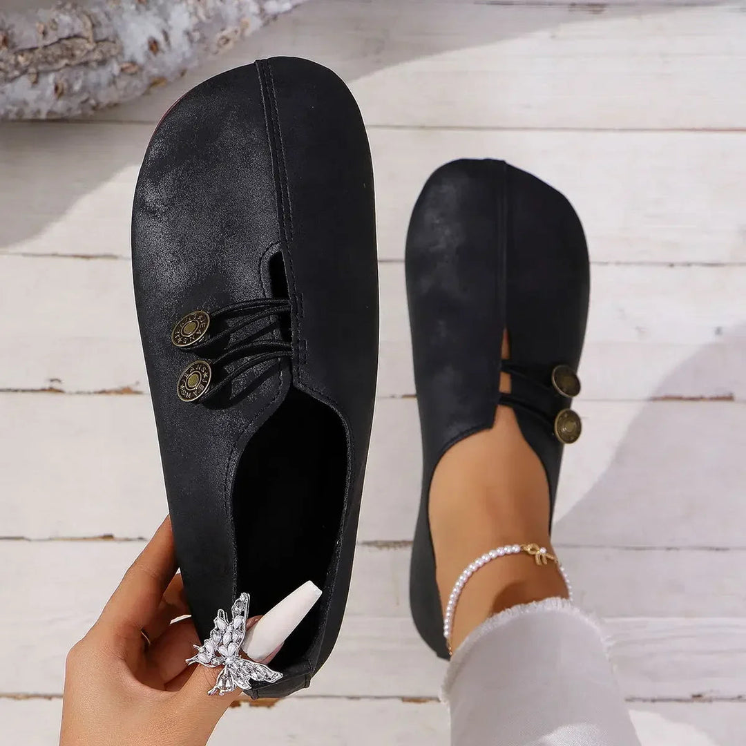Gwenbelle | Women's Orthopedic Comfort Slip-On Suede Loafer — Black