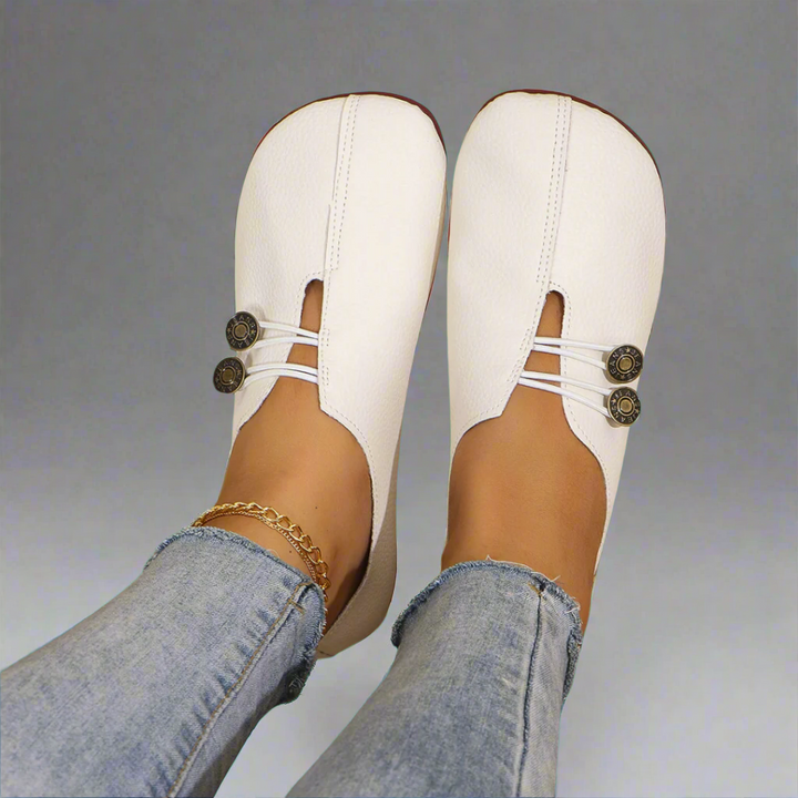 Gwenbelle | Women's Orthopedic Comfort Slip-On Suede Loafer — White