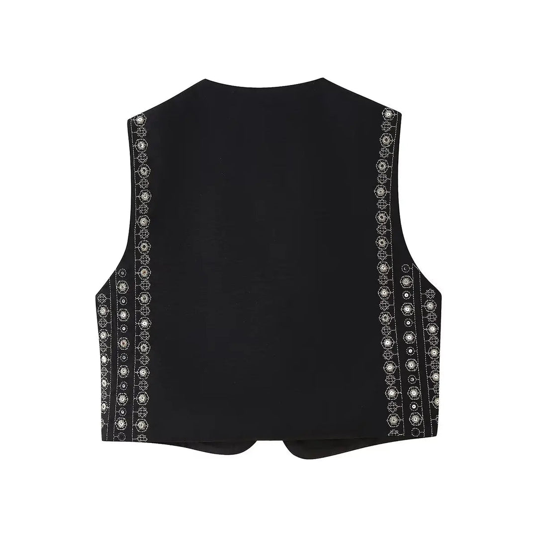 Halcylora | Women's Sweater Vest Layering - Black