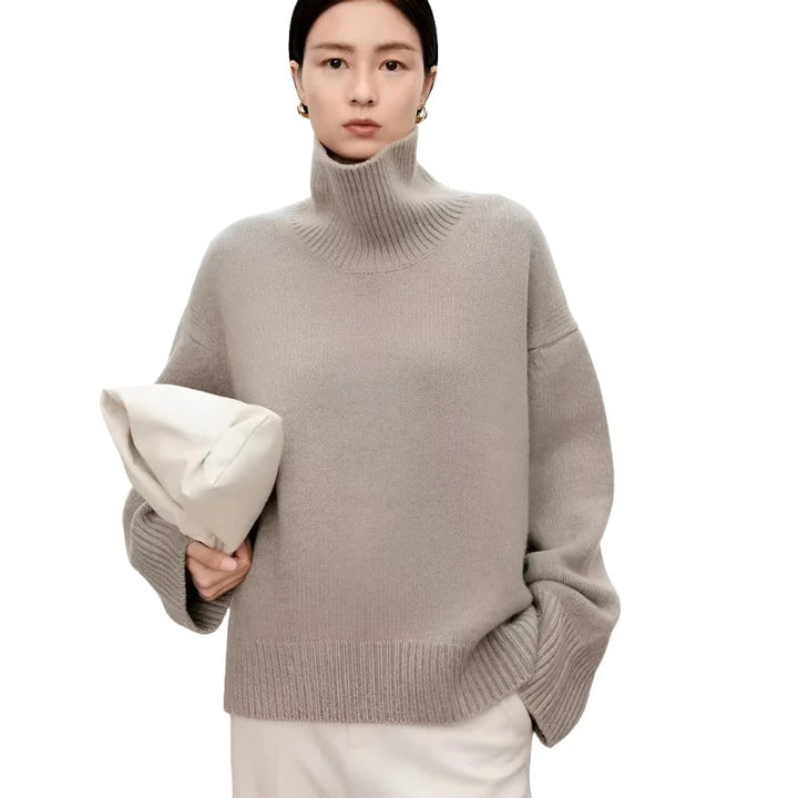 Halsara | Women's Cozy Loose and Thick Turtleneck sweater Knit — 1