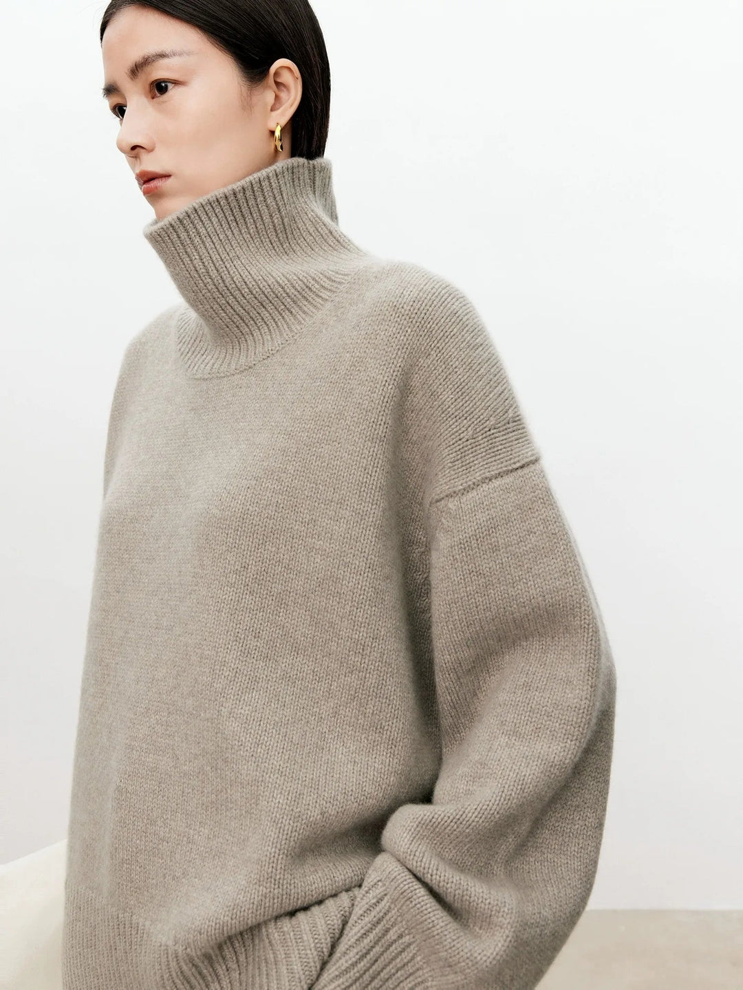 Halsara | Women's Cozy Loose and Thick Turtleneck sweater Knit — camel