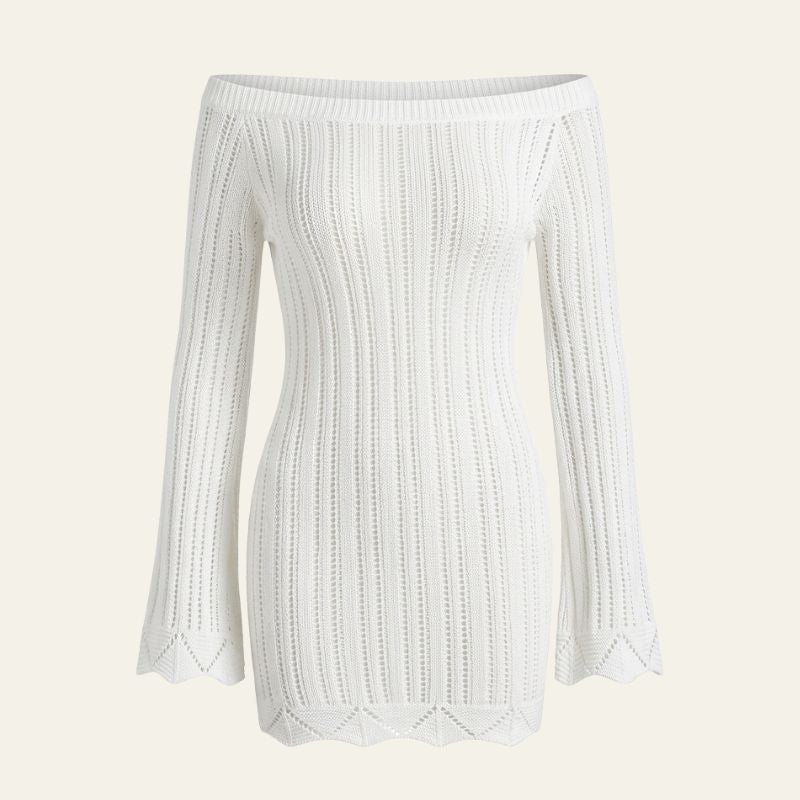 Helena | Women's Cozy The Amalfi Textured-Knit Mini Dress Sweaters — 1