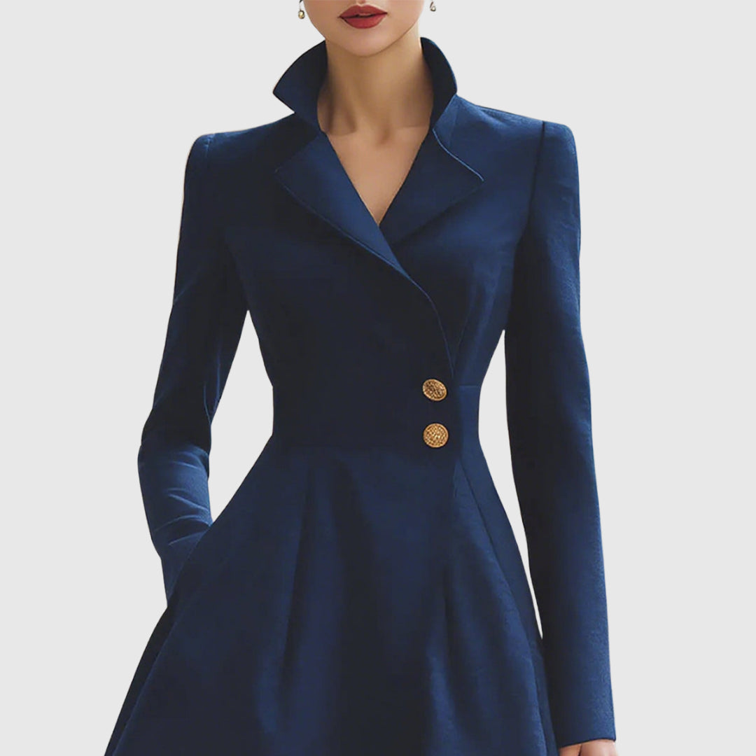 Hermione | Women's Wedding Guest Elegant Structured Coat-Style Midi Dress Dresses — 2