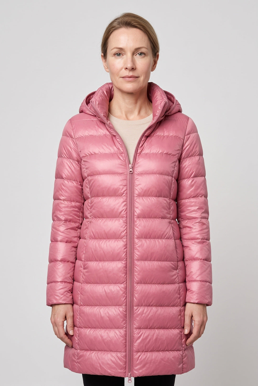 Ilsewen | Women's Hooded Longline Puffer Jacket — 5XL