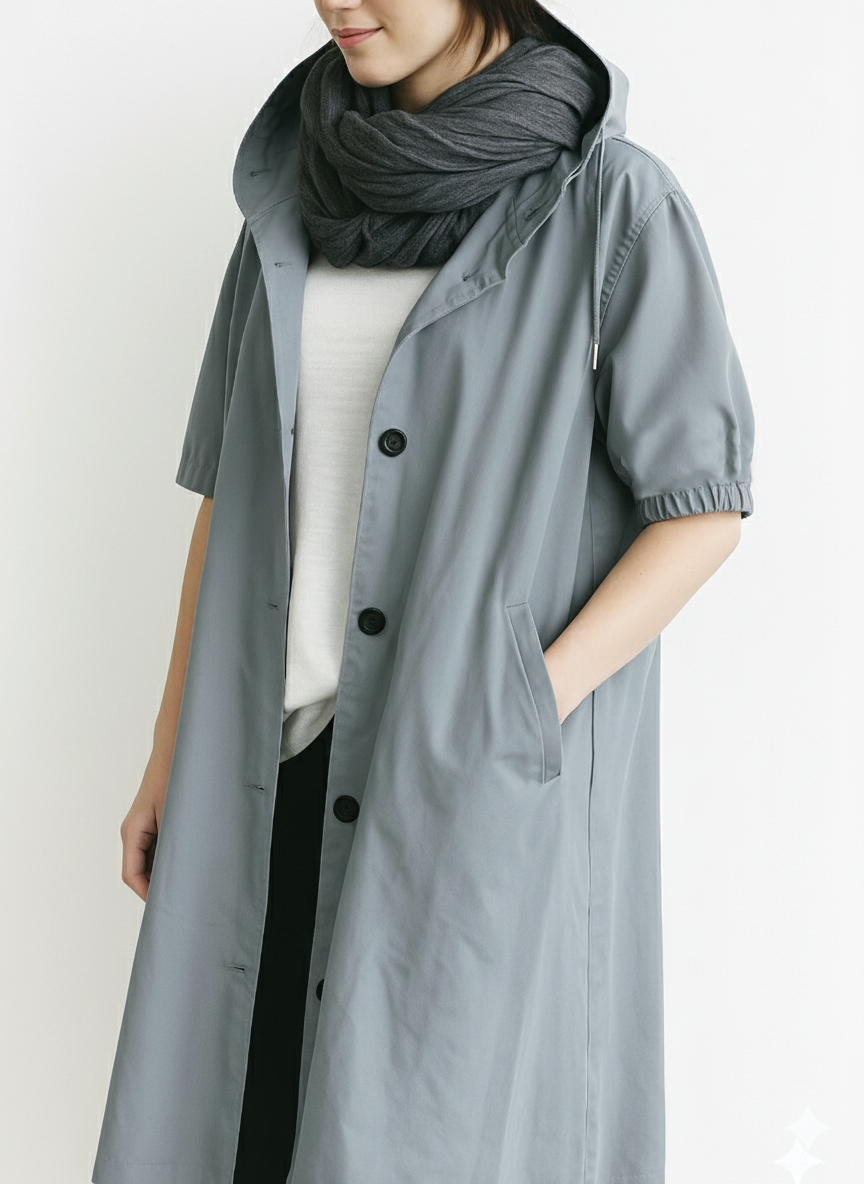 Eloneara | Women's Stylish Hooded Trench Coat for All Occasions — Gray