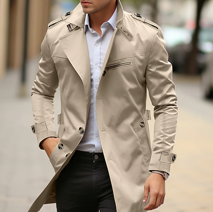 Jasper | Men's Double-Breasted Trench Coat for Men — Cream