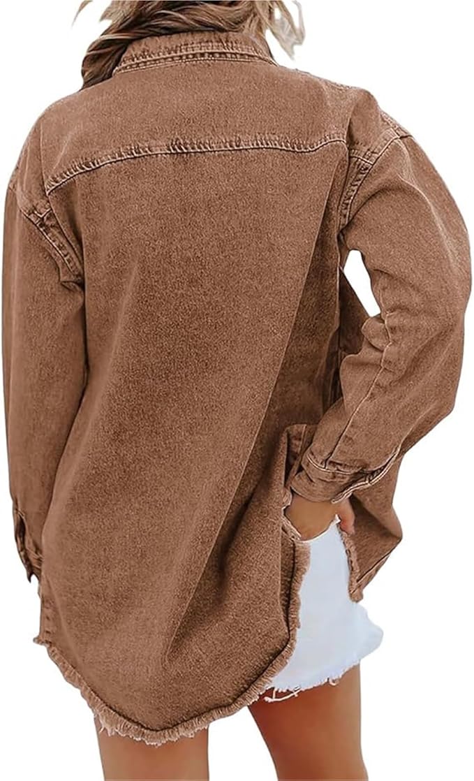Josephina | Women's Lightweight Casual Classic Denim Jacket With Button Front — 2