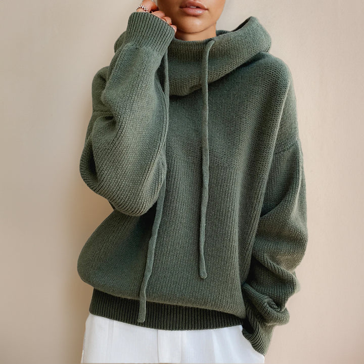 Jossara | Women's Cozy Oversized Hooded Long Sleeve Jumper — Green