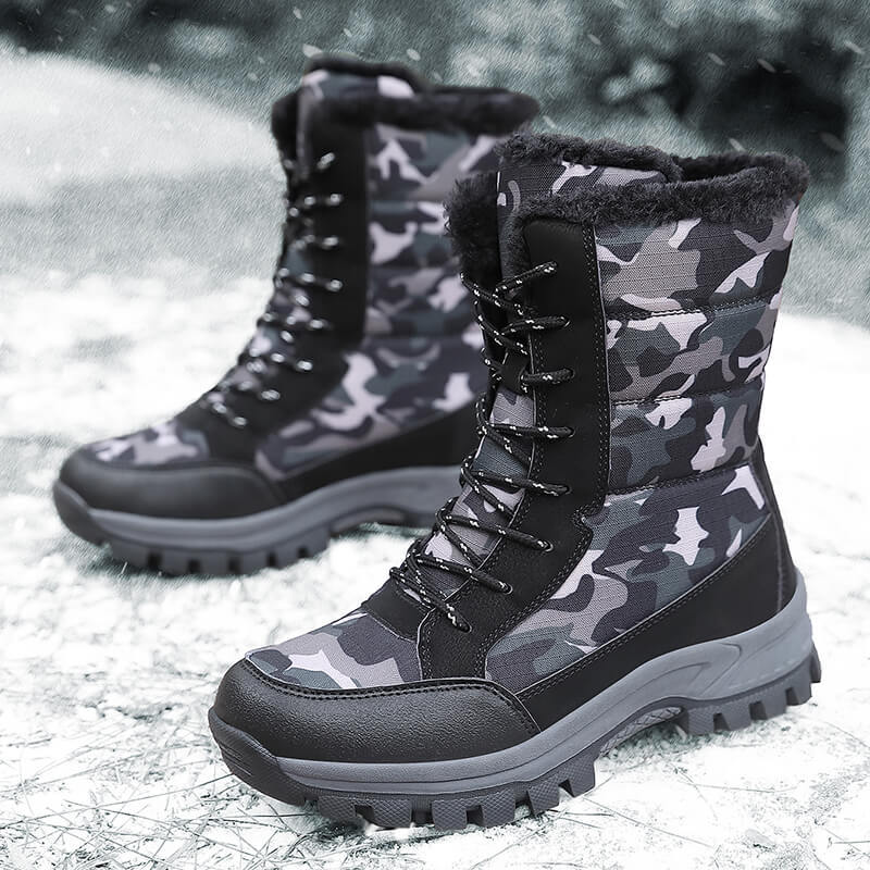 Jossisse | Camo Fur-Lined Waterproof Lace-Up Snow Boots