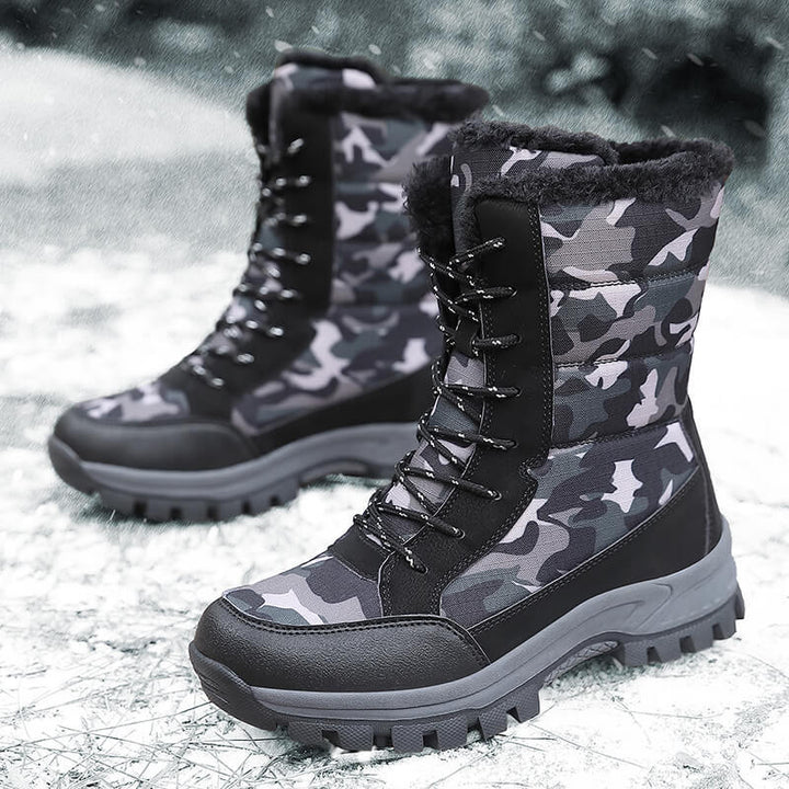 Jossisse | Camo Fur-Lined Waterproof Lace-Up Snow Boots