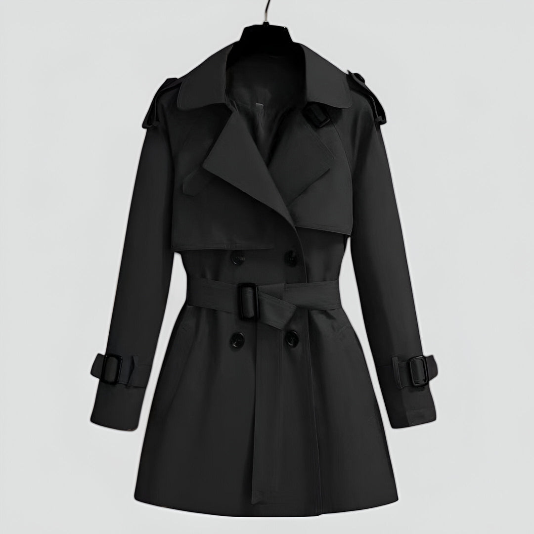 Jossolde | Women's Double-Breasted Trench Coat with Belted Waist — 2
