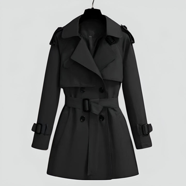 Jossolde | Women's Double-Breasted Trench Coat with Belted Waist — 2