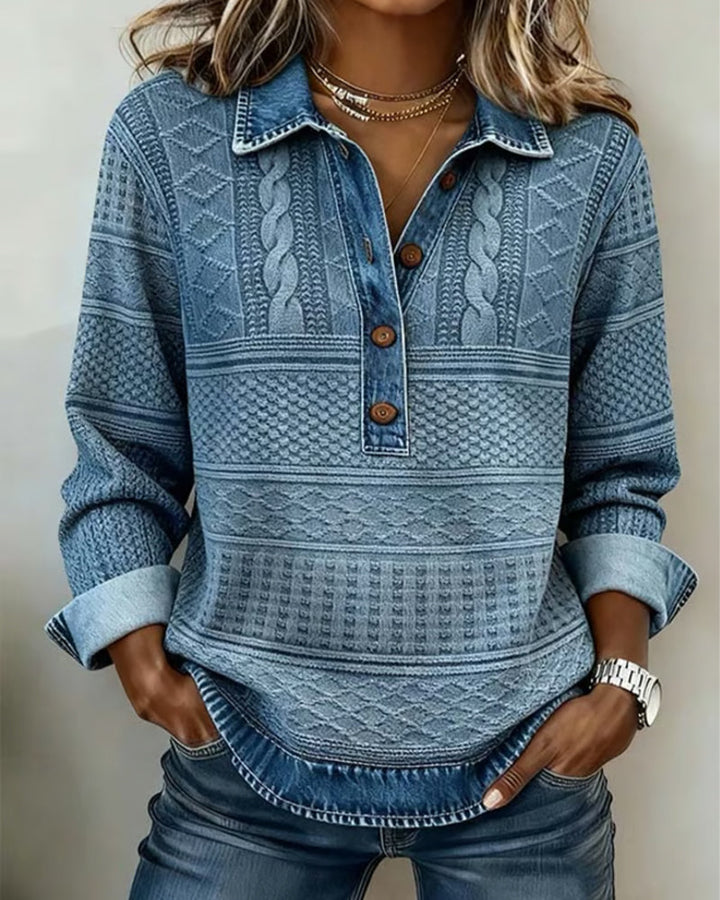Junoaine | Women's Knit Cozy Fashionable, Half-Button Collared Sweater — Color