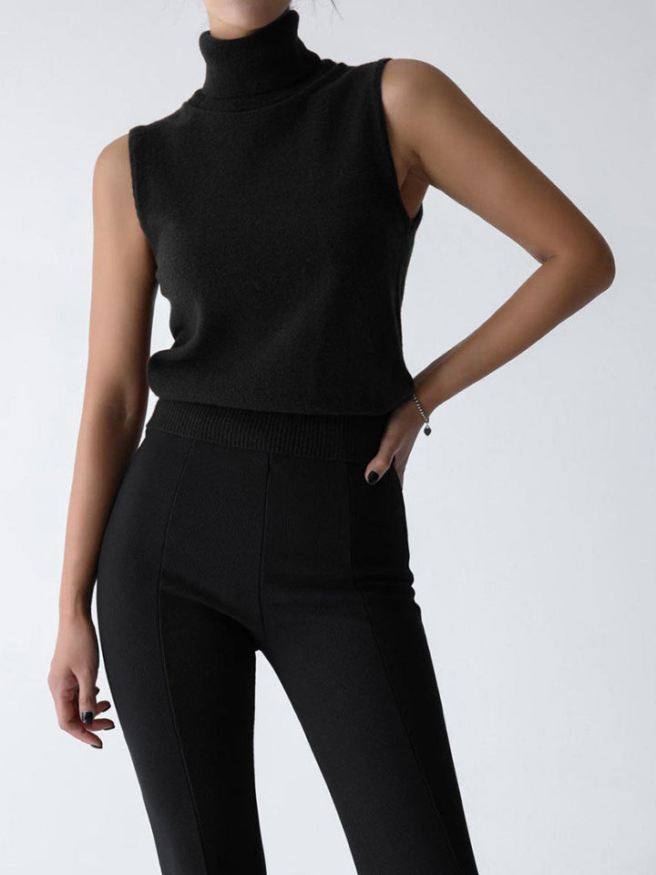 Junowen | Sleeveless Turtleneck Sweater