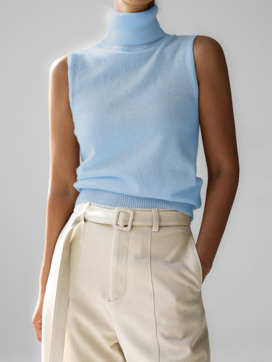 Junowen | Sleeveless Turtleneck Sweater