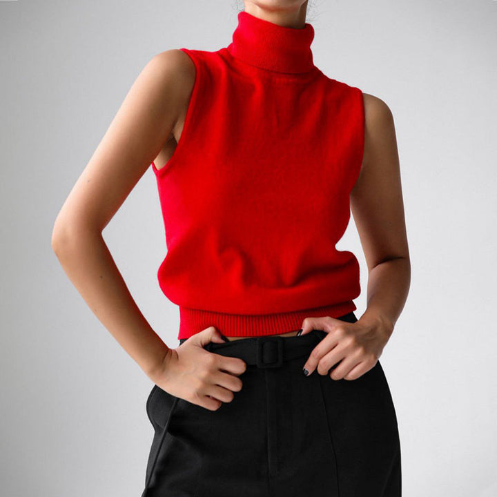 Junowen | Sleeveless Turtleneck Sweater