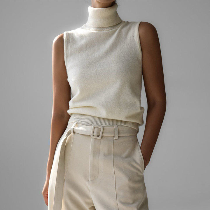 Junowen | Sleeveless Turtleneck Sweater