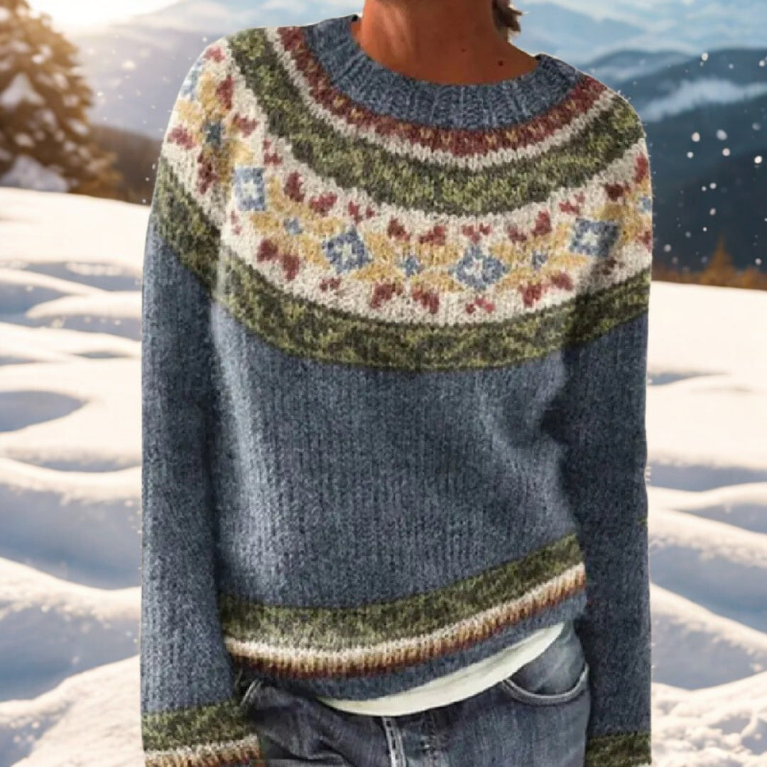 Kaliria | Women's Knit Cozy ASTRID – WARM SWEATER WITH REFINED NORDIC DETAILS — 1